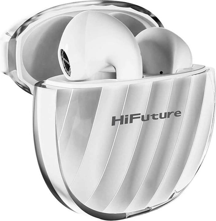 Kufje TWS HiFuture FlyBuds 3, të bardha, me kuti karikimi
