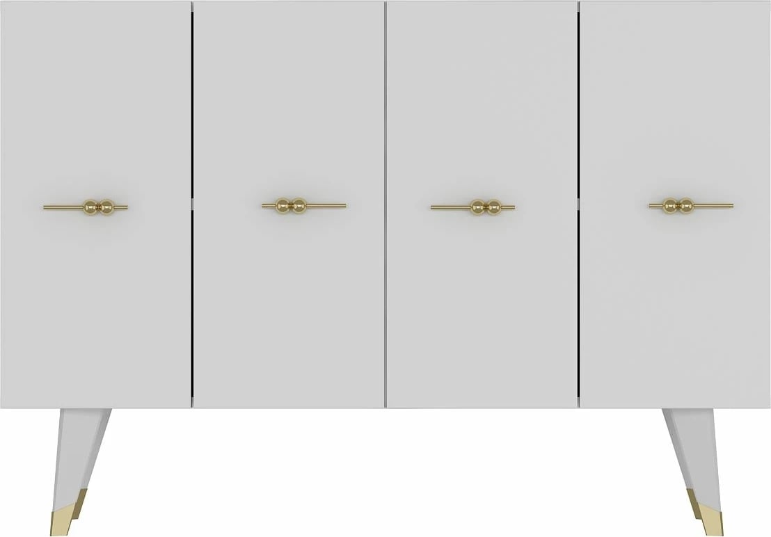 Konsol Skye Decor, ngjyrë ari dhe e bardhë, Quart Salkım