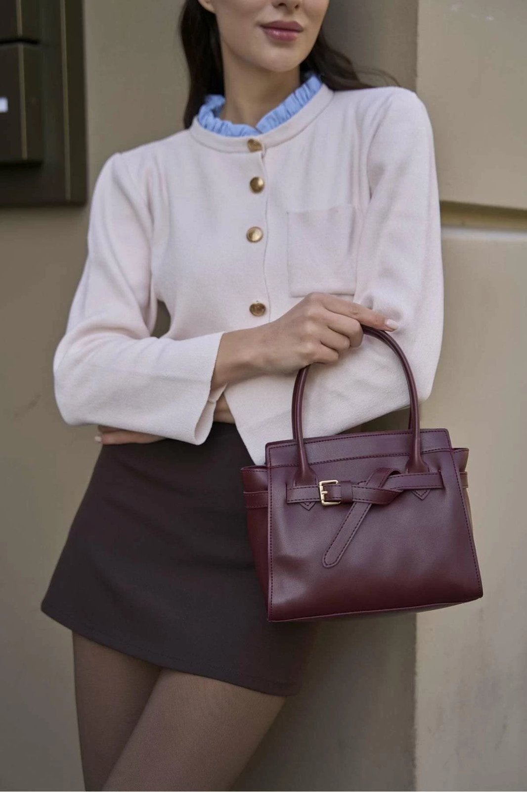 Çantë dore Zoozie Bags, MK1020225SV10-001, ngjyrë e kuqe e errët