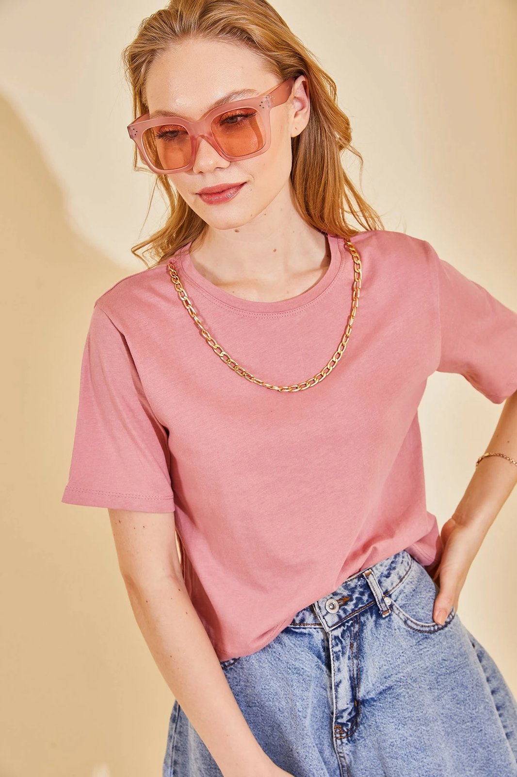 Bluzë për gra, Jumeon, X128101, ngjyrë pluhur