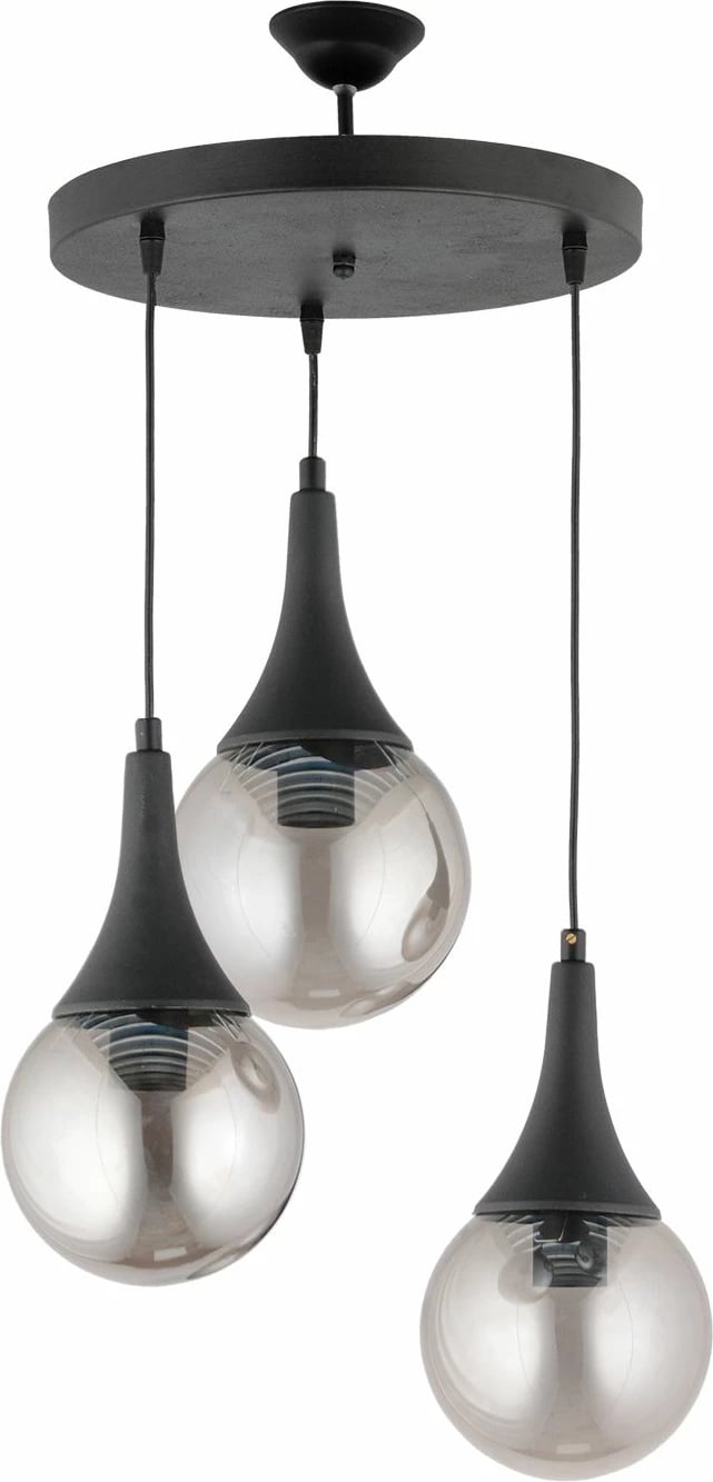 Llambë tavani Opviq, plastike, kapak qelqi, e zezë, 20215