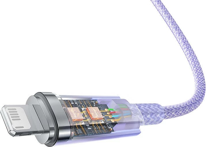 Kabllo karikimi e shpejtë Baseus Explorer Series USB-A në Lightning, 1m, vjollcë