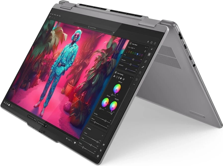 Laptop Lenovo 7 2-in-1, AMD Ryzen 5 8640HS, 14" Touch, 16 GB RAM, 1 TB SSD, Arctic Grey me çantë shpine