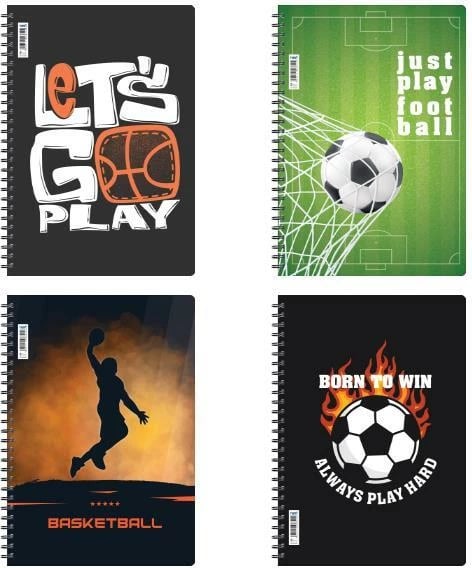 Bllok shënimesh spiral Next Sports 21x29cm, 3 lëndë, 105 faqe