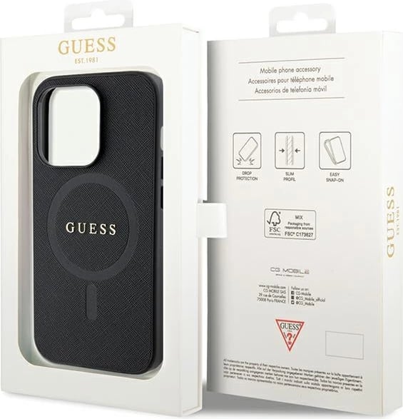 Mbështjellës Guess GUHMP14XPSAHMCK për iPhone 14 Pro Max 6.7", Saffiano MagSafe, zi Mbështjellës Guess GUHMP14XPSAHMCK për iPhone 14 Pro Max 6.7", Saffiano MagSafe, zi
