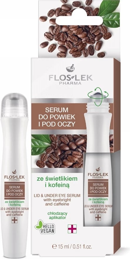 Serum për lëkurën rreth syve Floslek me kafeinë për femra, 15ml