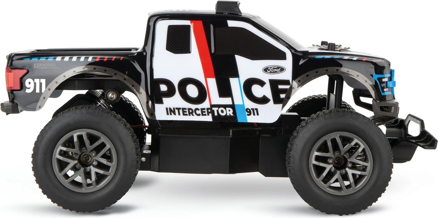 Makine lodër Carrera Ford F-150 Raptor Police RC, 2.4GHz, offroad, 20 min bateri, zi/bardh/blu