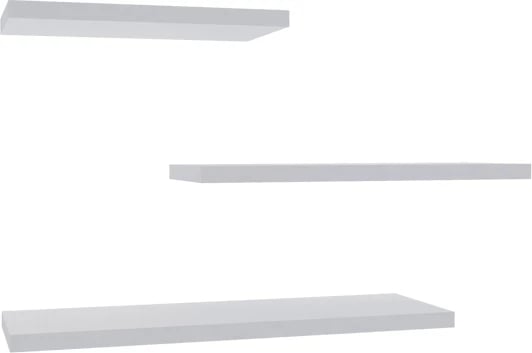 Raft muri Leila, set prej 3 copash, melaminë, ngjyrë e bardhë, 40x14x2cm