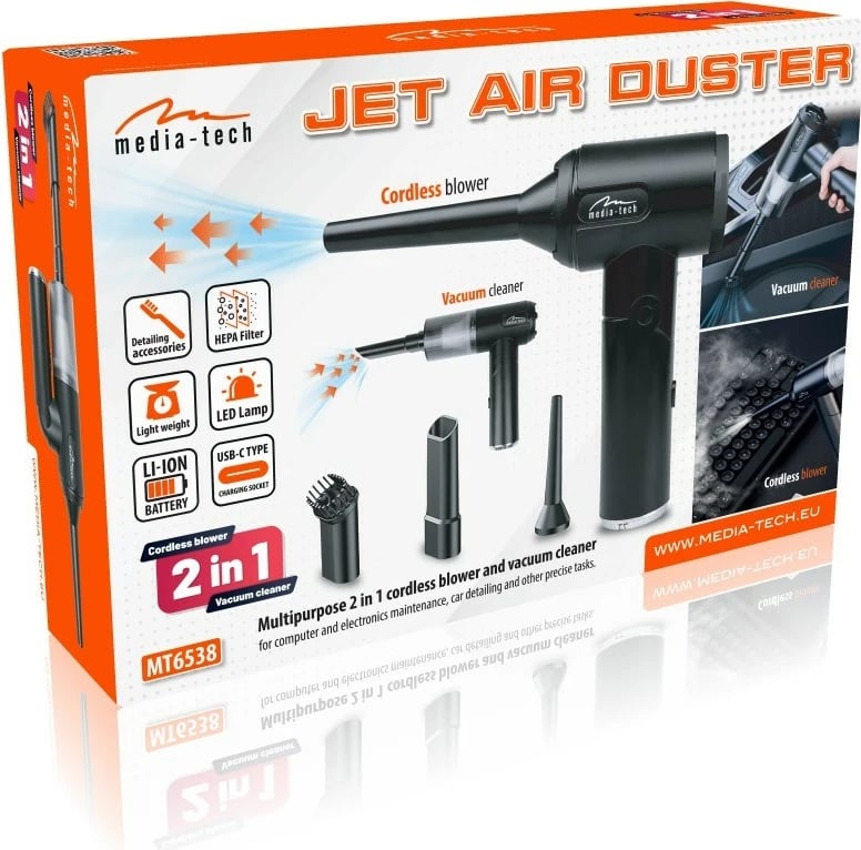 Fryrës ajri pa tela Media Tech MT6538, 2-në-1, 2000 mAh, i zi