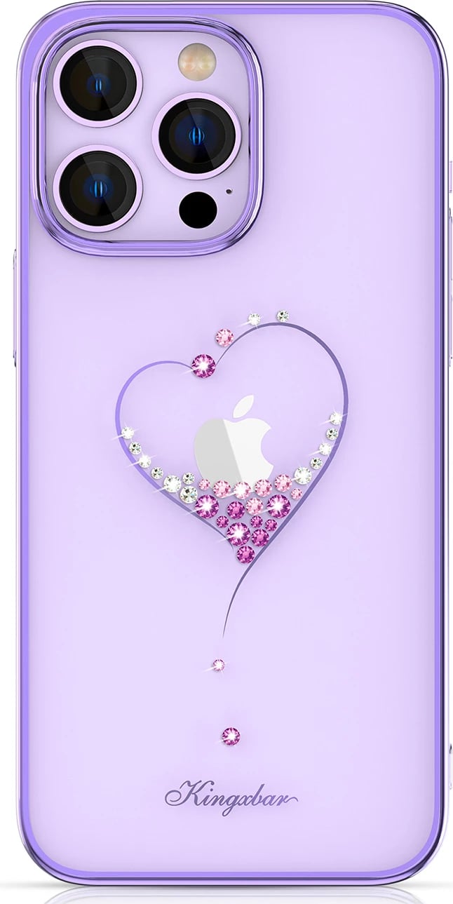 Mbështjellës Kingxbar Wish Series për iPhone 14 Plus, kristale Swarovski, vjollcë
