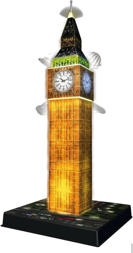Puzzle 3D Ravensburger Big Ben 216 pjesë me ndriçim LED, 44 cm