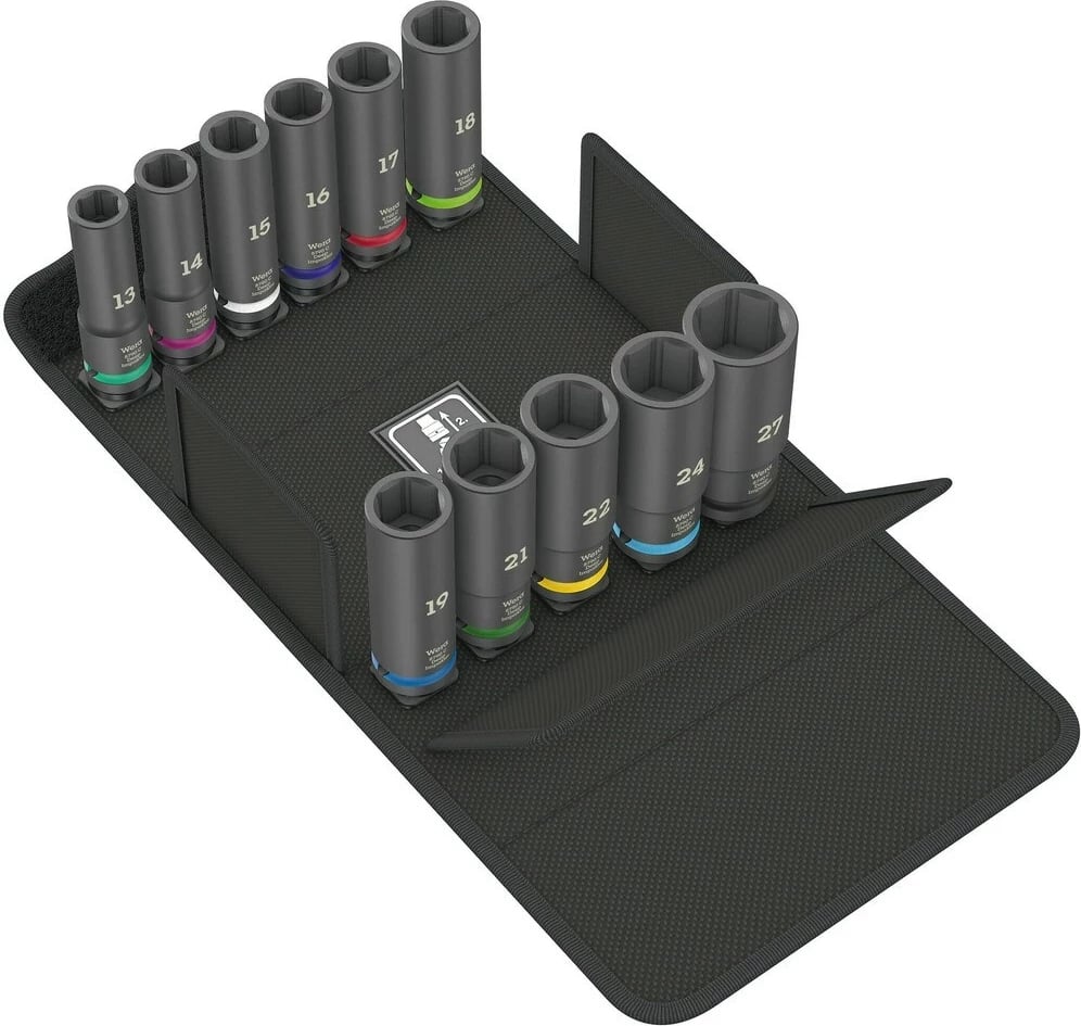 Set soketash impakti WERA, 1/2", E zezë