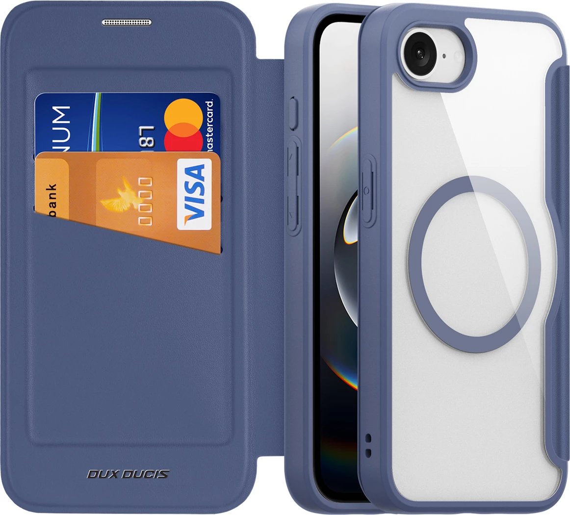 Mbështjellës Dux Ducis Skin X Pro për iPhone 16e, me MagSafe, i kaltër