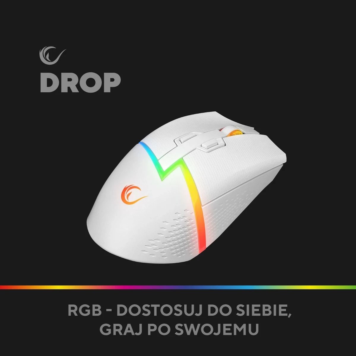 Maus Rampage DROP M3 RGB 1000Hz 10000 DPI i bardhë