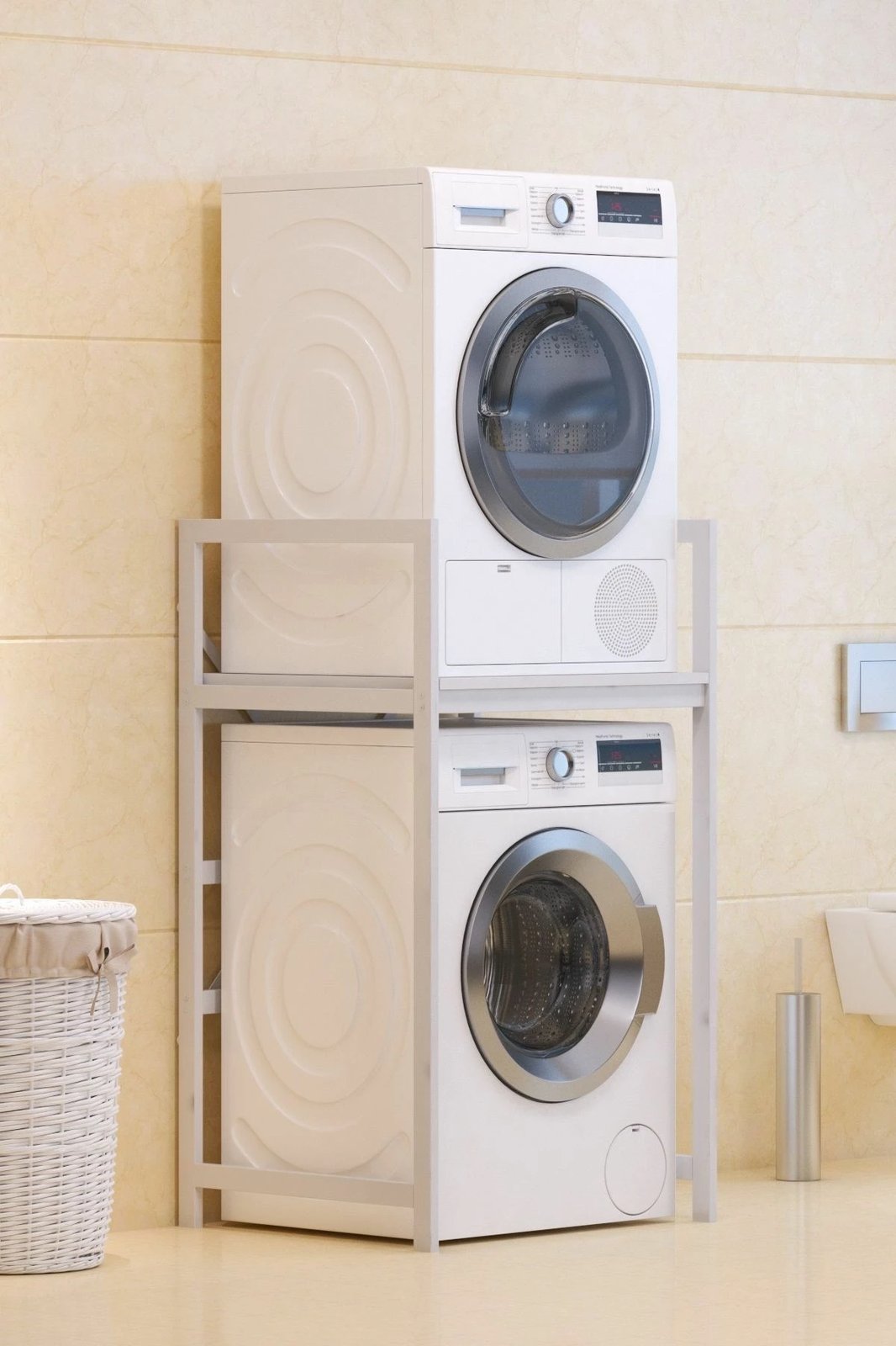 Dollap për lavatriçe, ngjyrë e bardhë, Skye Decor, C7