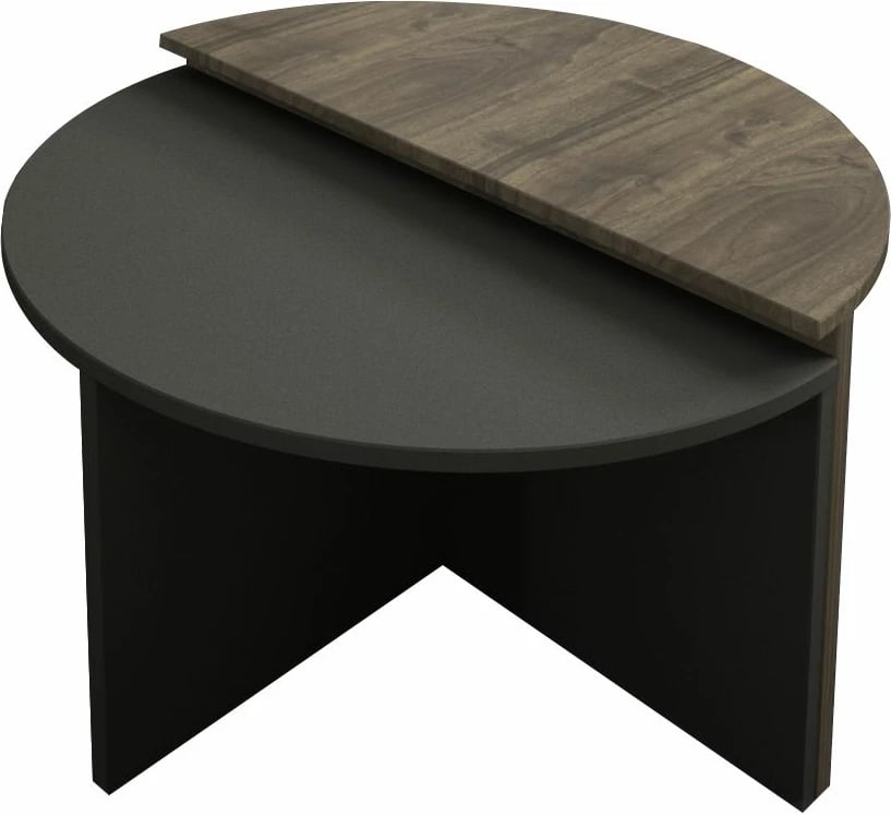 Set tavolinash kafeje Skye Decor, Dolunay, ngjyrë arre dhe antracit