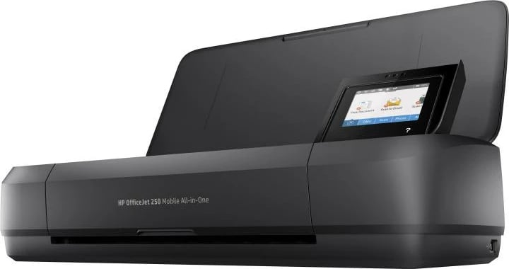 Printer multifunksional HP OfficeJet 250 Mobile CZ992A#BHC, inkjet, AIO portativ me bateri, Wi‑Fi Direct, 6.5–8 ppm