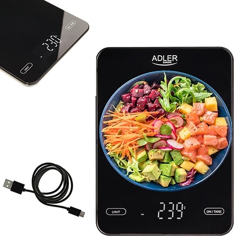 Peshore kuzhine, Adler, AD 3177, kapacitet 10 kg, karikim USB Type-C, ekran LED, e zezë