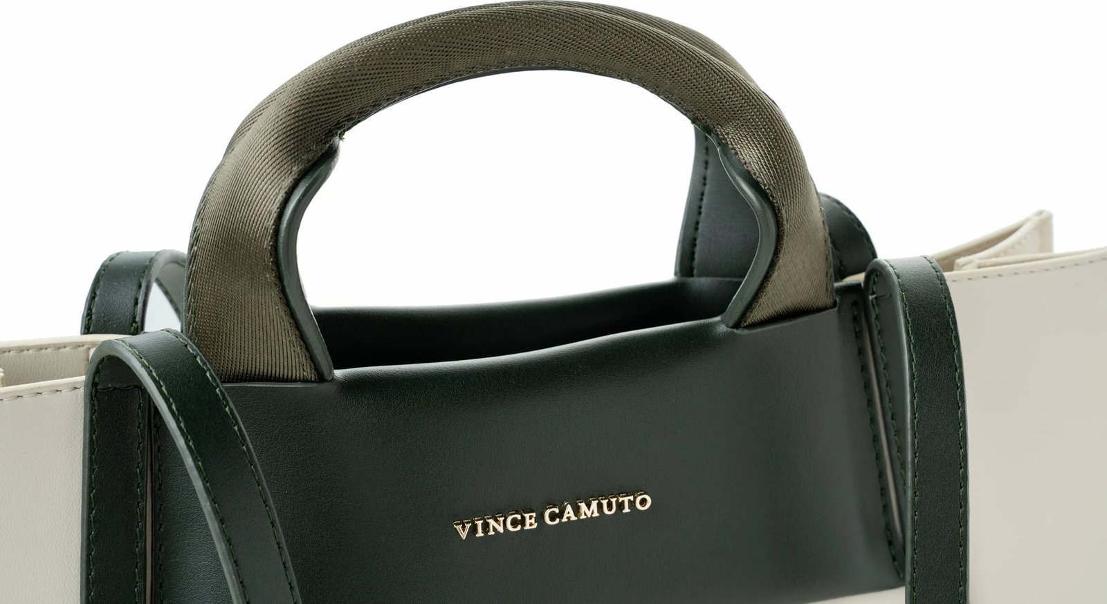 Tote bag Vince Camuto, Umbria, krem dhe e gjelbër e errët