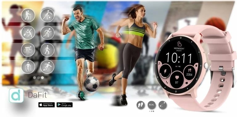 Smartwatch Gravity për femra, rozë dhe kaltër