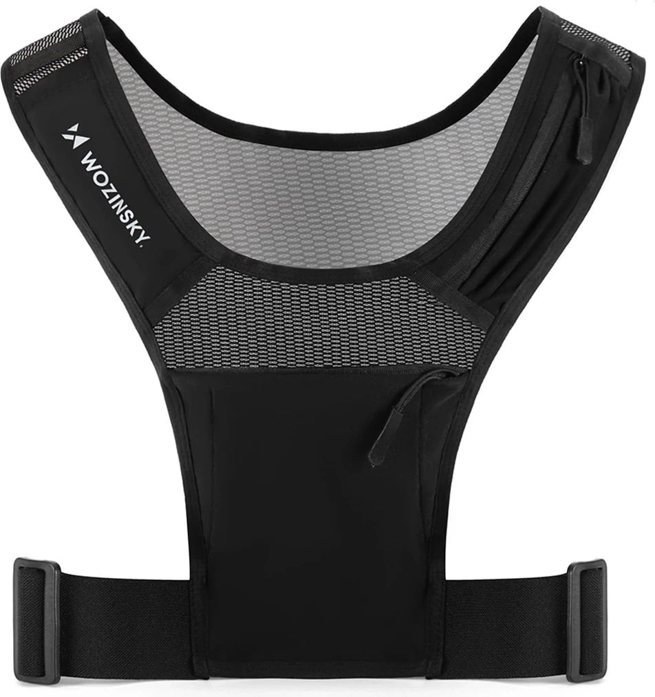 Jelek reflektues sportiv Wozinsky WKDB1, poliestër, 150g, i zi