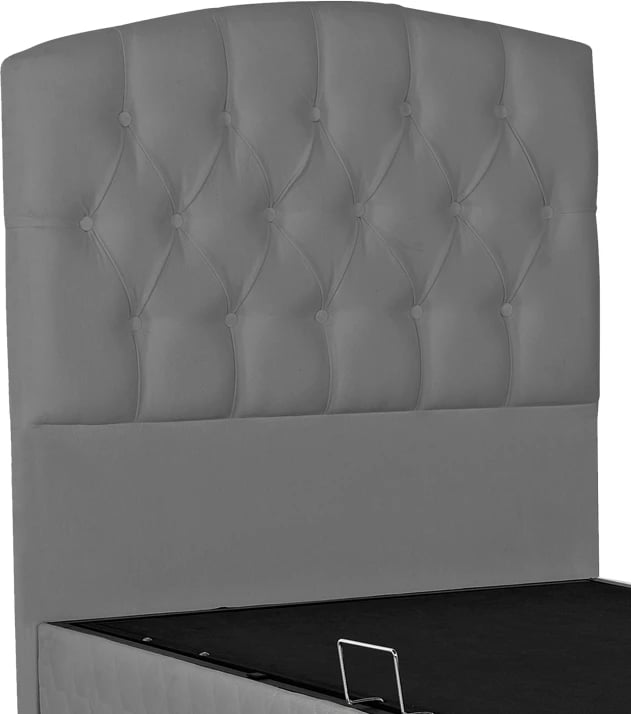 Krevat Lanse me depo, kadife, ngjyrë gri e errët, 120x200cm