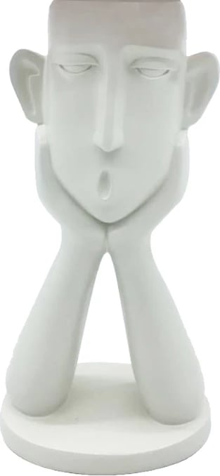 Vazo dekorative ROMANCE, figurë, polirezine, e bardhë, 13x9x26 cm