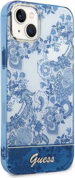 Mbështjellës Guess Porcelain Collection për iPhone 14 Plus 6.7", Kaltër Mbështjellës Guess Porcelain Collection për iPhone 14 Plus 6.7", Kaltër