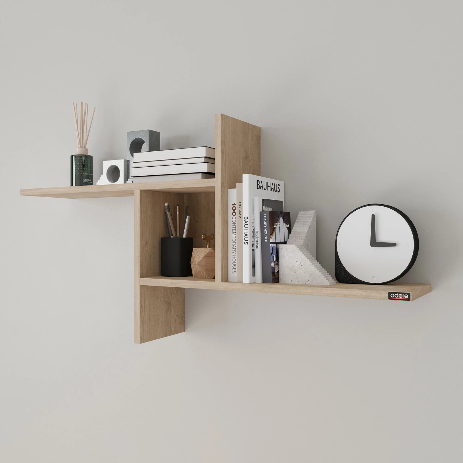 Raf muri Hanah Home, ngjyrë lisi, Raf-04-Ff-1