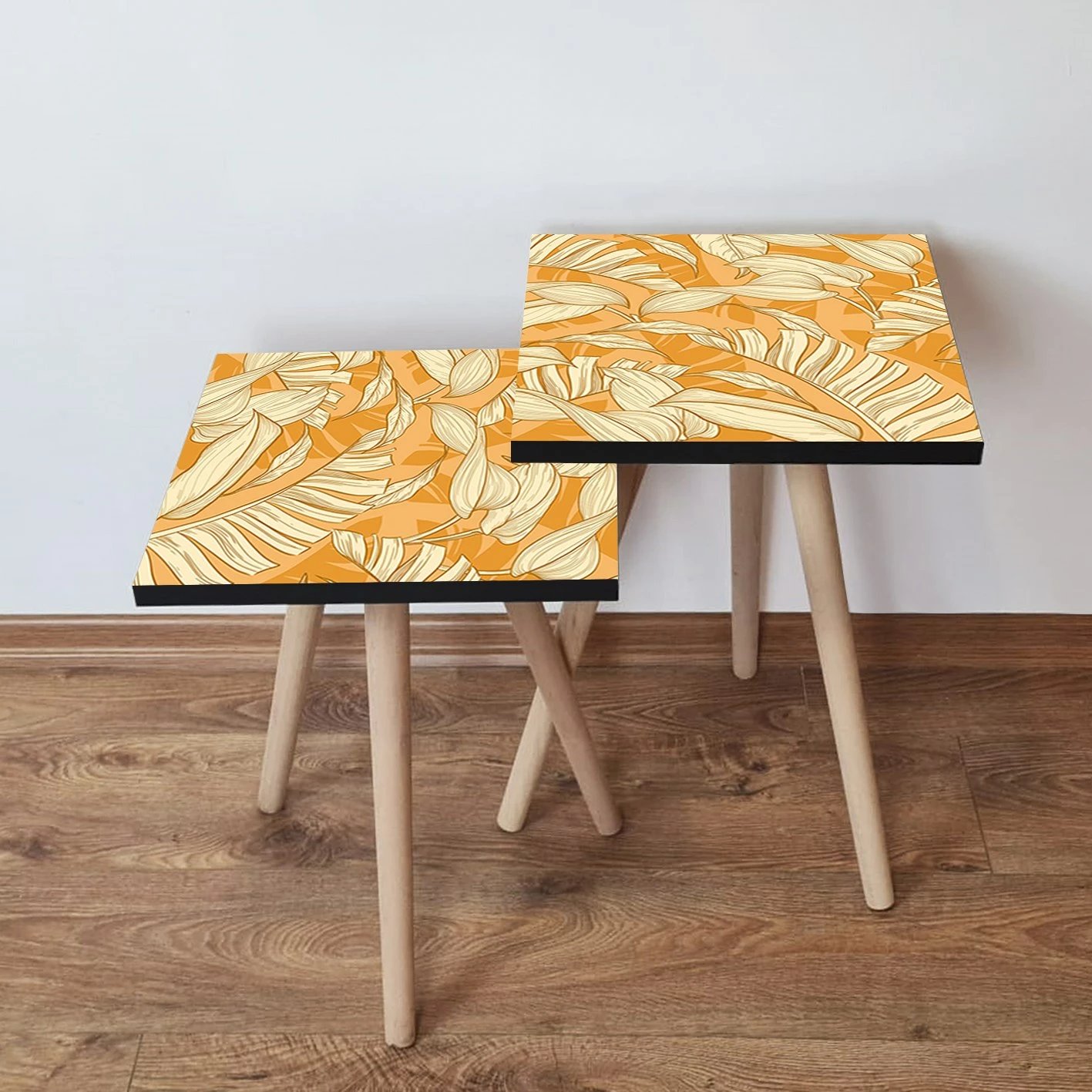 Tavolina ndihmëse të vendosshme (2 copë), Skye Decor, 2Shp204, portokalli-krem