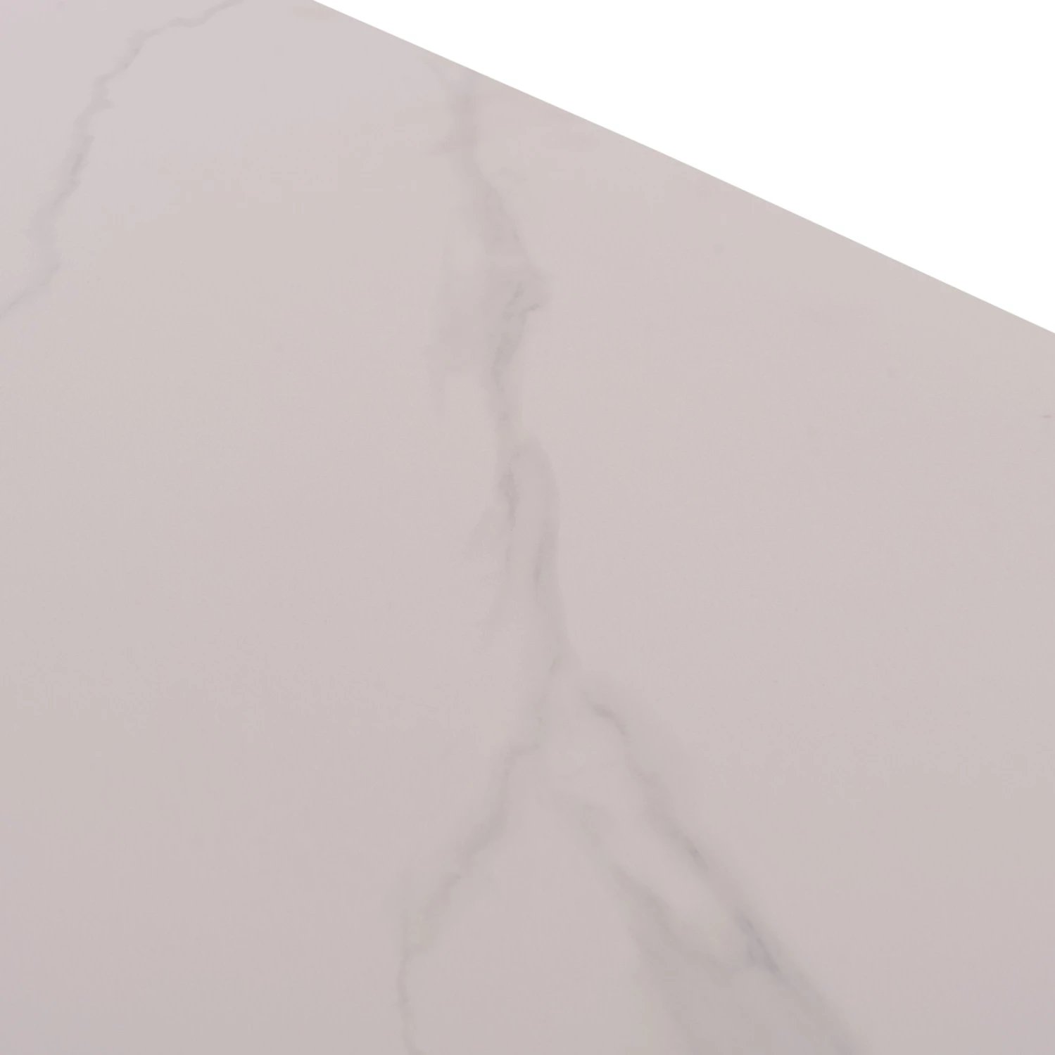 Tavolinë ngrënieje RAVEN, sipërfaqe qeramike, pamje mermeri të bardhë, 160x80x74cm