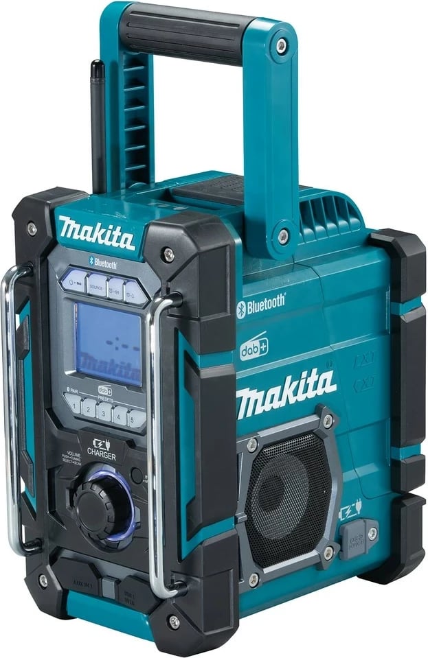 Radio portative Makita DMR301, Digjitale, Bluetooth, E zezë, Teal