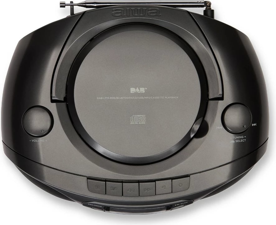 Boombox AIWA BBTC-660DAB/MG, Bluetooth, CD/MP3/USB/Kasetofon, DAB+/FM, E zezë/Gri