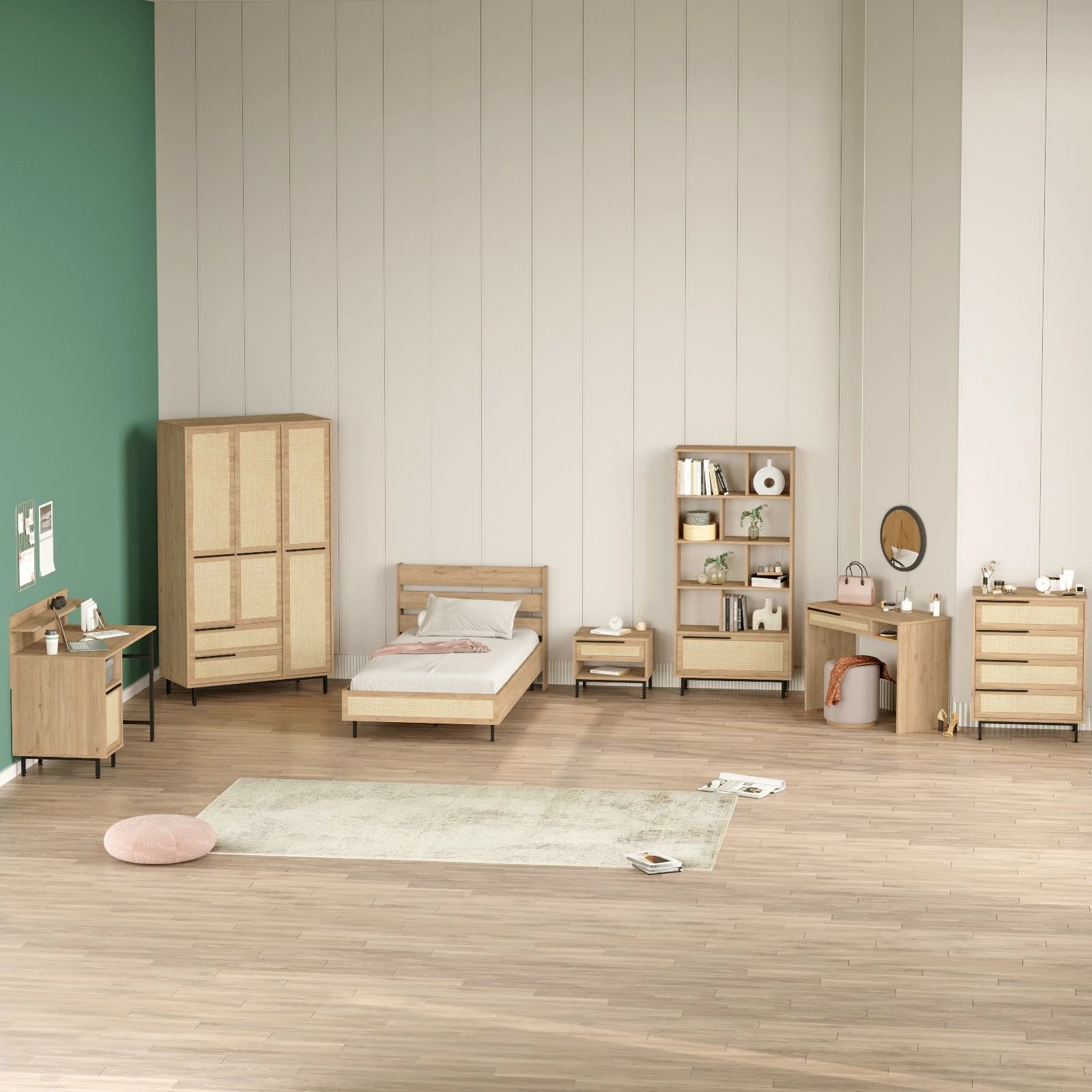 Set dhome për të rinj Skye Decor, ngjyrë lisi, ON27-SU