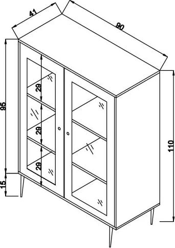 Komodë anësore Skye Decor, ngjyrë lisi, me rrjetë