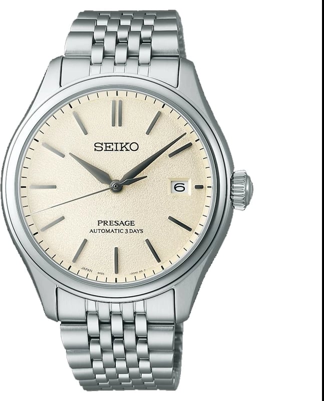 Orë dore SEIKO SPB463J1 për meshkuj, e argjendtë