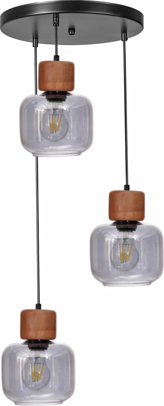 Llambë tavani Opviq, gri, lisi, e zezë, 9069-3