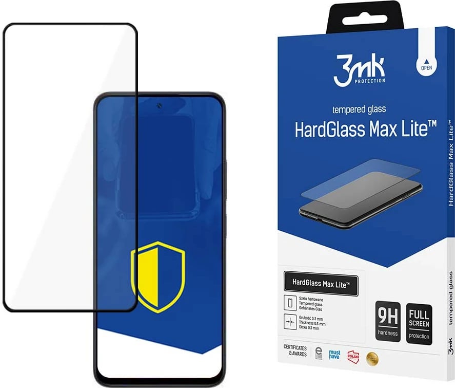 Xham mbrojtës 3mk Protection HardGlass Max Lite për Xiaomi Poco M6 Pro 5G, i zi