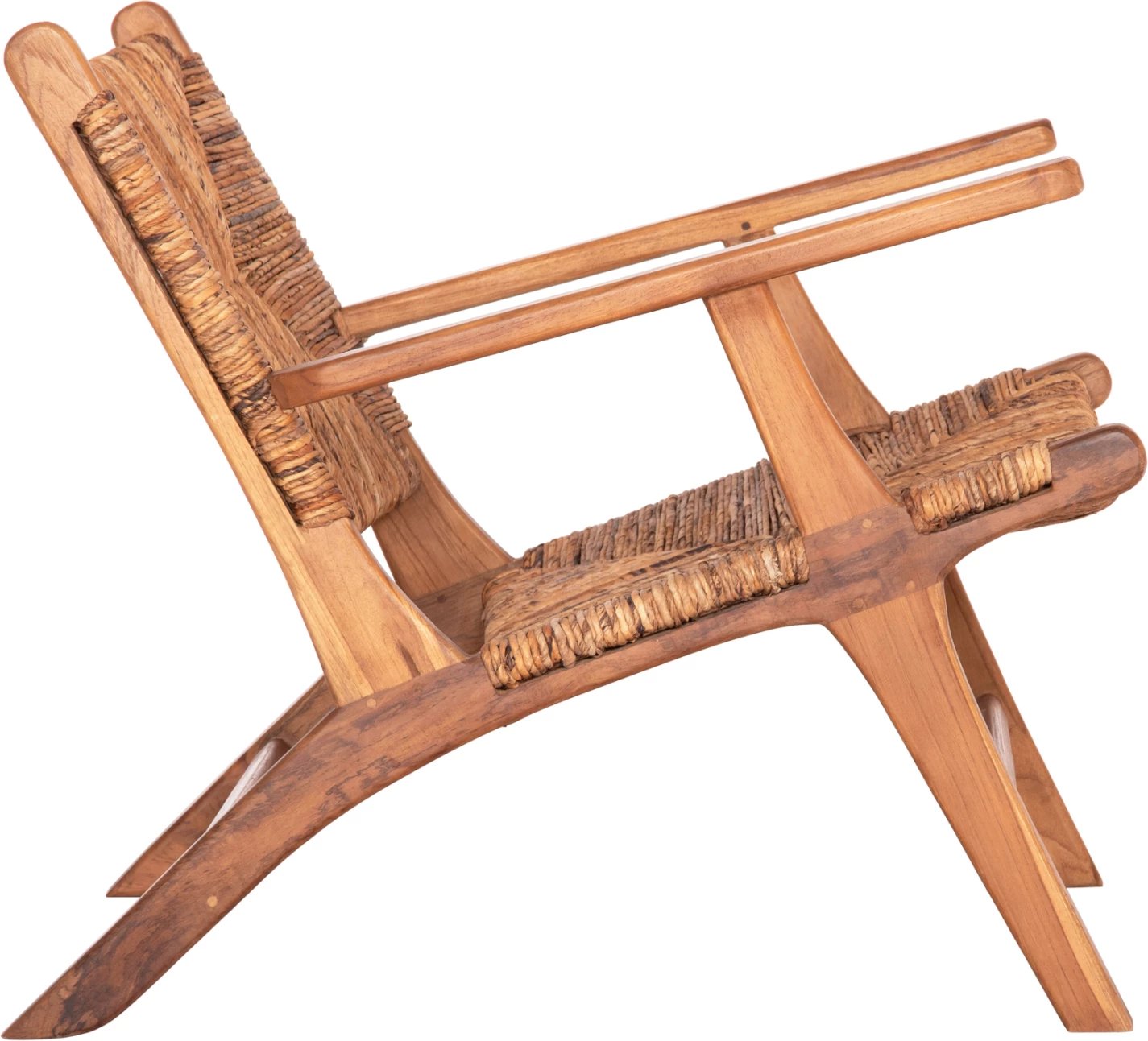 Karrige e ulët TONDO FH9914 dru TEAK & litar banane, ngjyrë natyrale, 69x74x68Hcm