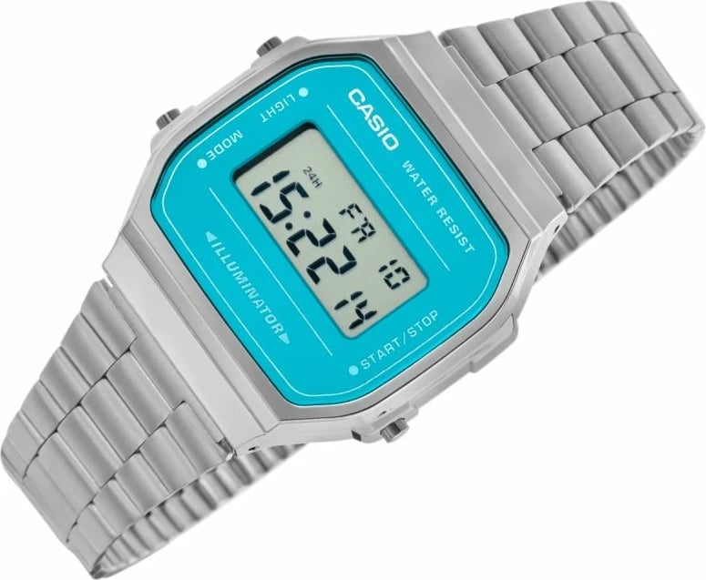 Orë dore për meshkuj Casio, vintage, argjend