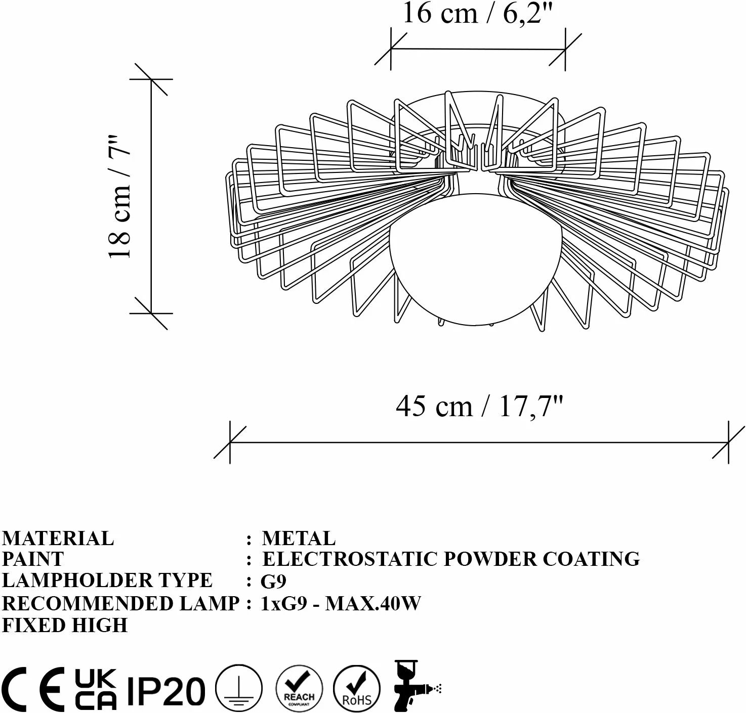 Llambë tavani Opviq Kaya - 15221 - M, metalike, e zezë Llambë tavani Opviq Kaya - 15221 - M, metalike, e zezë
