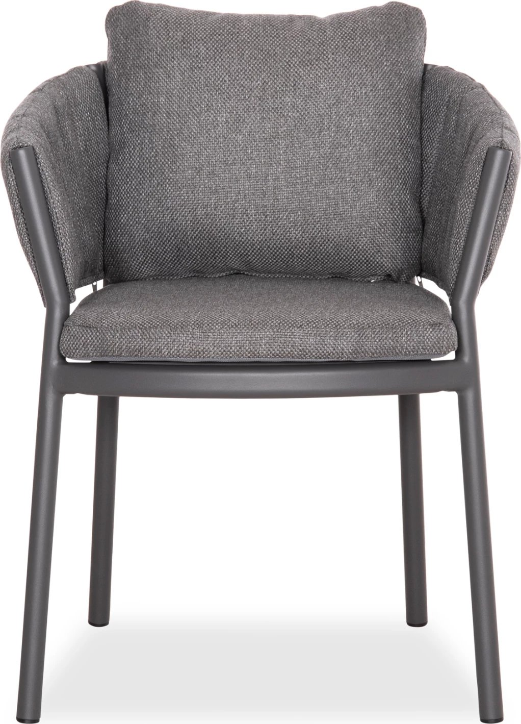 Karrige ngrënieje SHANKS, alumin, material OLEFIN, ngjyrë gri e errët, 62x60x75-80cm