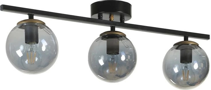 Llambë tavani Opviq, Yeni Can 3-sh, metal i zi, xham fume