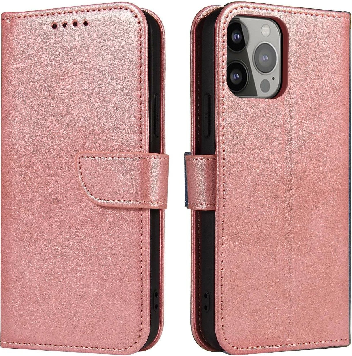 Mbështjellës Hurtel Magnet Case për iPhone 14 Pro Max, portofol, qëndrim, rozë