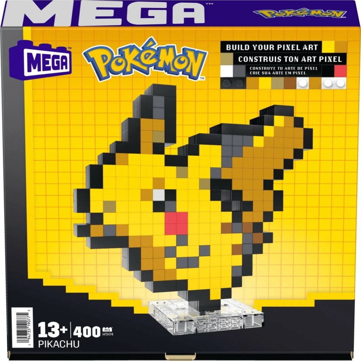 Set ndërtimi Mega Bloks Pokémon Pixel Pikachu, 400 pjesë, Plastikë