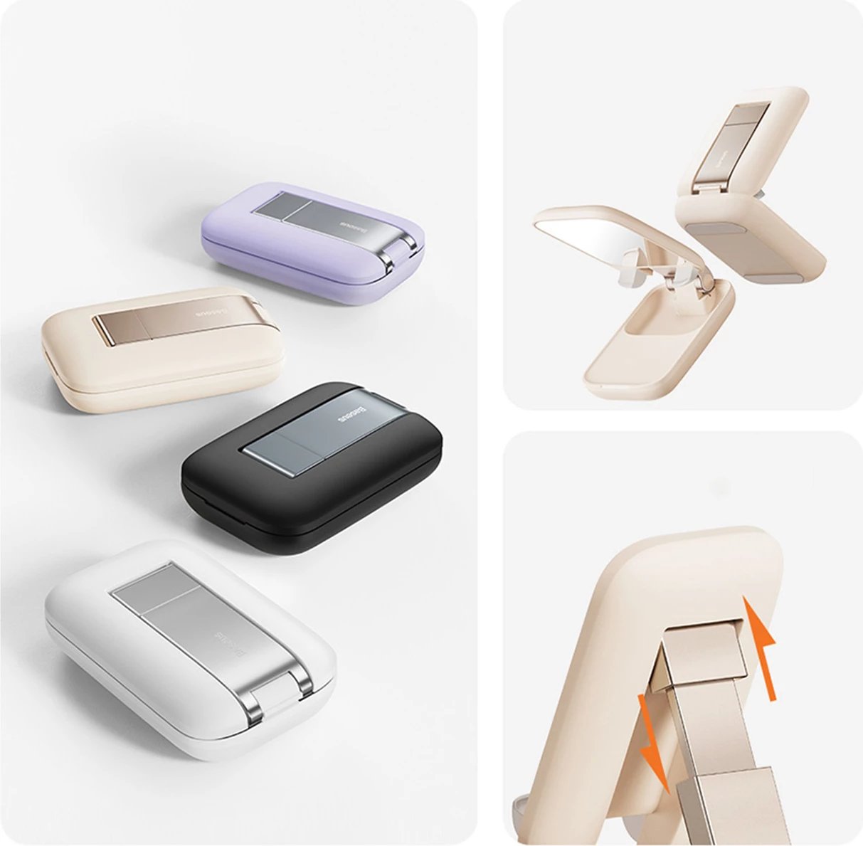 Mbajtës i rregullueshëm për celular Baseus Seashell Series, B10551500111-00, i zi