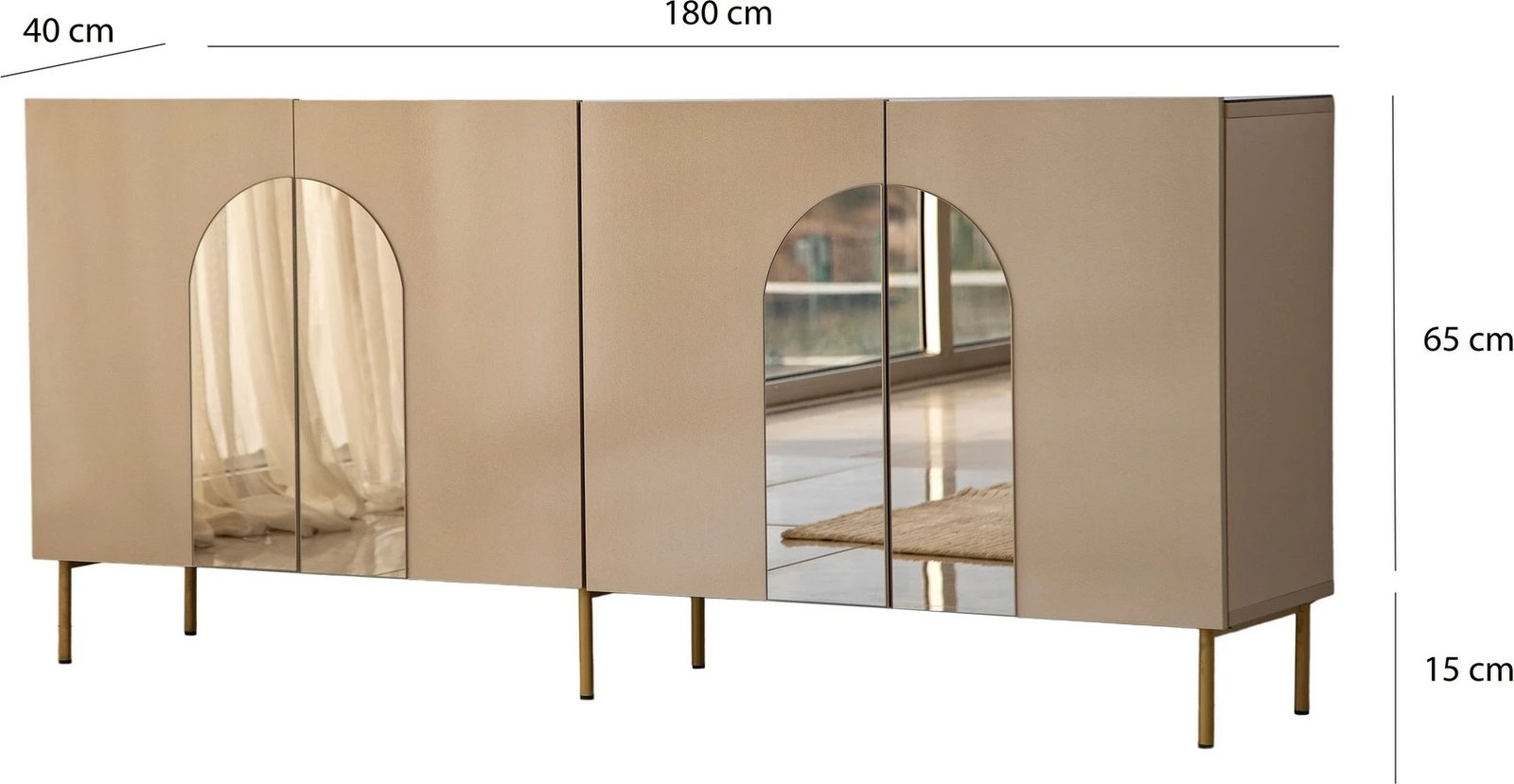 Konsol Skye Decor, Romë, bronz dhe ar