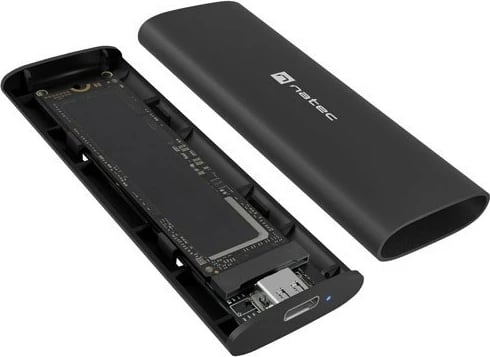 Kasë e jashtme Natec RHINO, për SSD M.2 NVMe, USB-C 3.1 Gen 2, e zezë