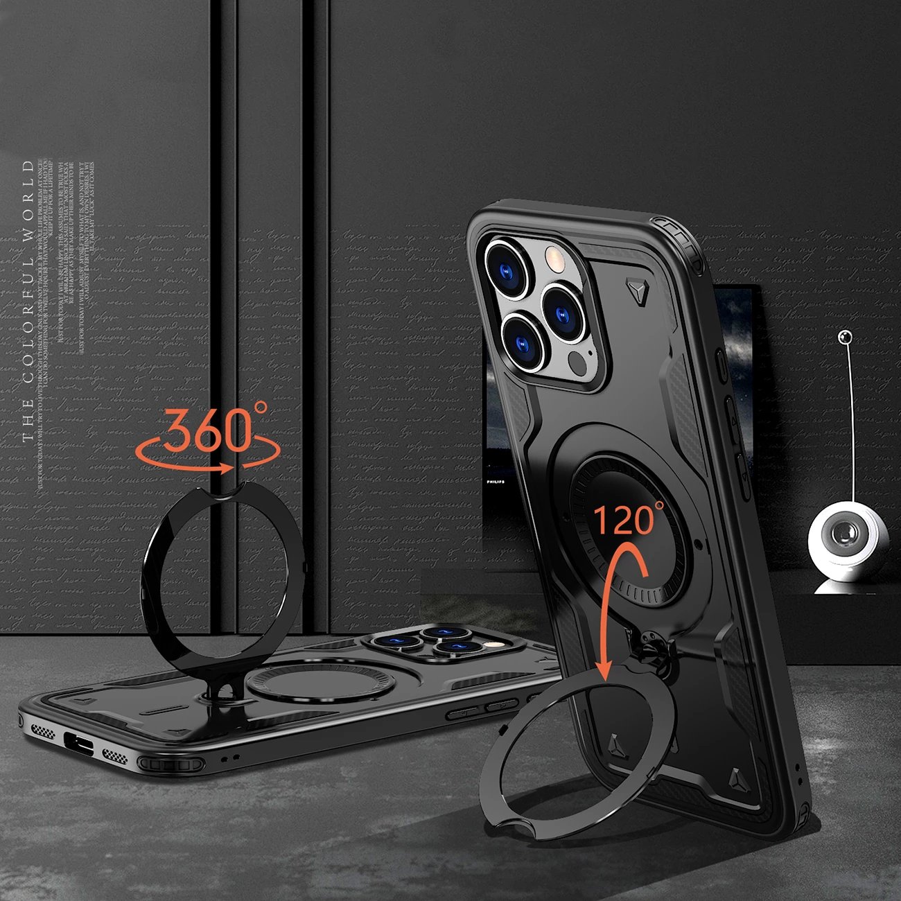 Mbështjellës Hurtel Hybrid Armor Trendy me MagSafe për iPhone 16 Pro, i zi