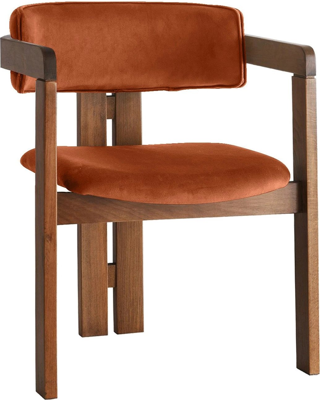 Karrige Skye Decor, ngjyrë arre dhe kadife e kuqe, CO-028